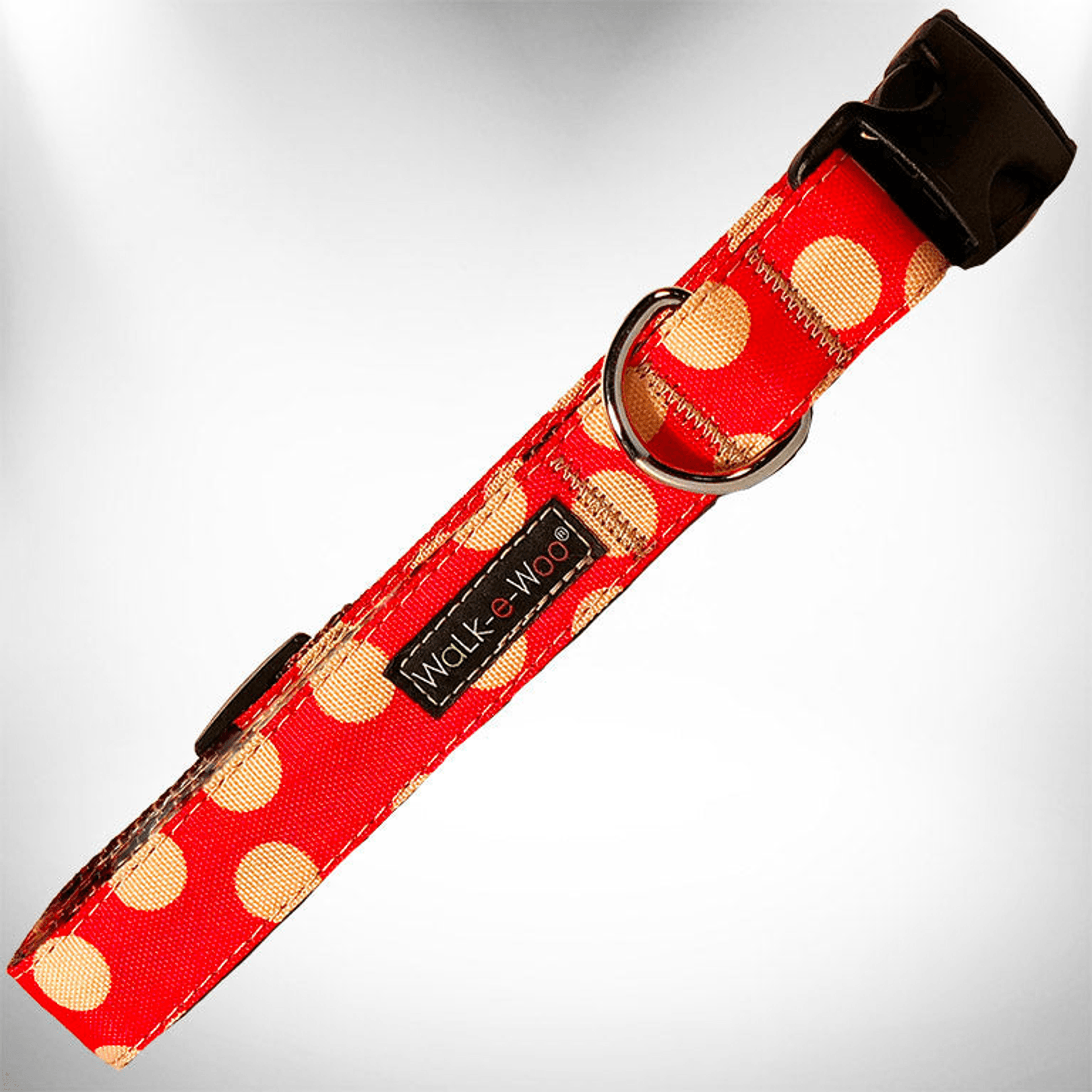 Elegant Red Polka Dot Dog Collar by Walk-e-Woo-9