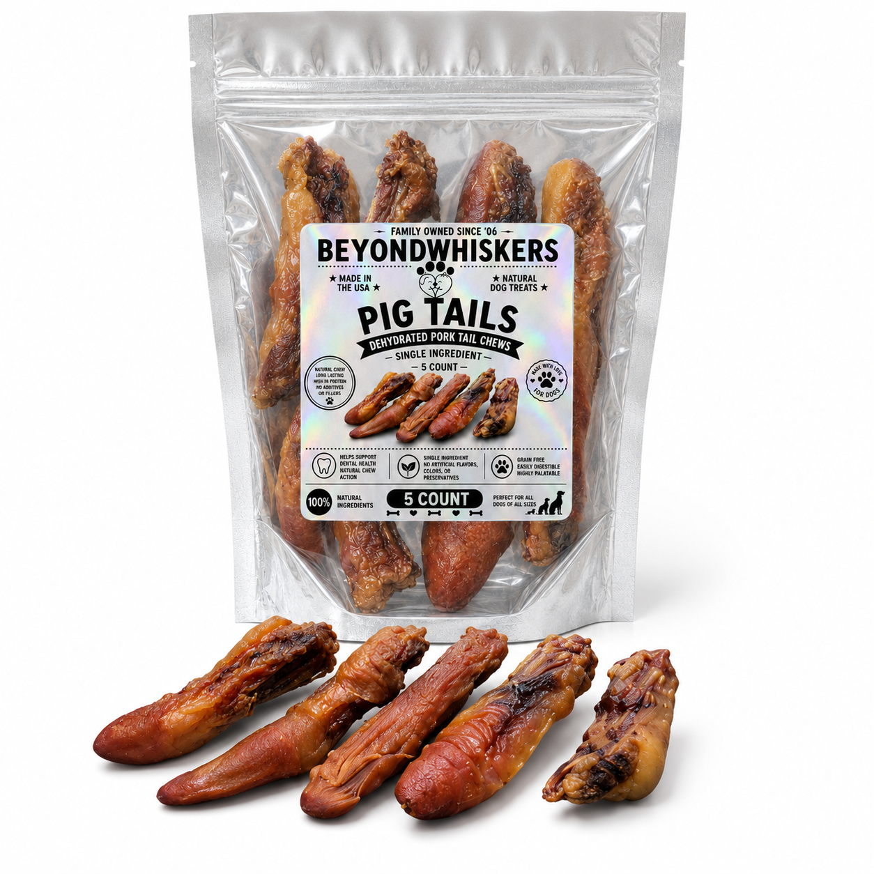 Dehydrated Pork Tails for Dogs-0