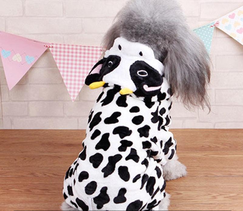 Autumn And Winter Dog Pet Costume Collection: Cozy Coral Fleece Cartoon Style-5